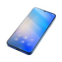 Sleek Blue Smartphone with Modern User Interface and Gradient Screen Display png