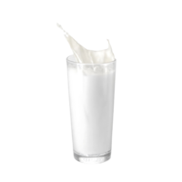 Refreshing Glass of Milk with Splashing Cream Texture Photo png