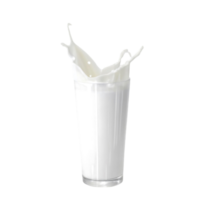 Refreshing Glass of Milk with Splashing Creamy Texture png