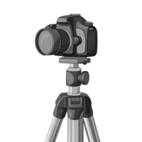 Professional DSLR Camera Mounted on a Tripod for Stable Photography and Videography png