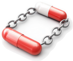 Linked pills illustrate the interconnectedness of medication. png