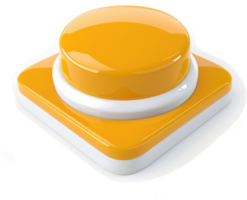 Bright, glossy, round button with a square base. png
