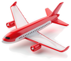 Red airplane model, digitally rendered. png