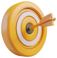 A brightly colored target with a golden arrow positioned in the center. png