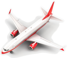 vermelho e branco passageiro jato dentro uma 3d Renderização. png