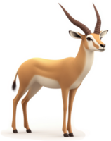 Digital illustration of a gazelle in profile view. png