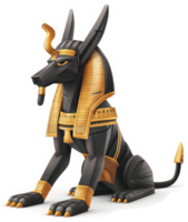 Egyptian god Anubis, guardian of the dead, depicted in artistic style. png