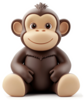A cheerful cartoon monkey character sits in a playful pose. png
