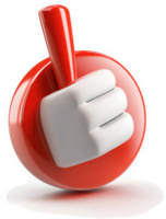 A bright red circle with a white thumb-up hand gesture. png
