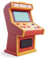 Retro arcade game machine, vibrant in colors. png