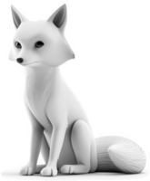 A stylized, cartoon-like representation of a white fox. png