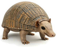 A ground-dwelling armadillo displays its unique armor plating. png