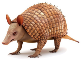 A close-up view of a nine-banded armadillo. png