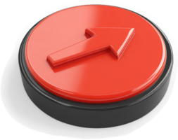 Red button with upward arrow, representing progress. png