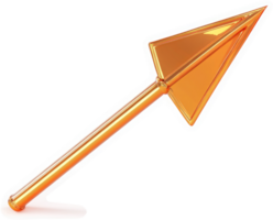 Golden spearhead with a pointed triangular tip. png