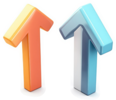 Two vibrant upward-pointing arrows, representing growth and progress. png
