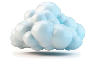 Light-blue, 3D cloud icon, representing cloud computing. png