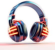 Vibrant, futuristic headphones in a dynamic presentation. png