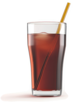 uma vidro do frio, vermelho rubi refrigerante com gelo e uma canudo. png