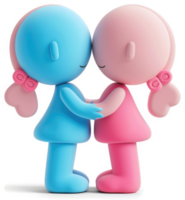 Two stylized figures embracing, expressing affection. png
