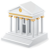 Classical style bank building icon depicts financial institution. png
