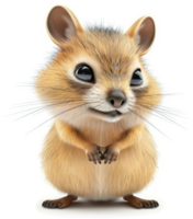 A digital rendering of a cute, fluffy rodent. png
