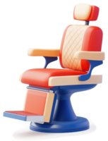 Retro barber chair, digitally rendered. png