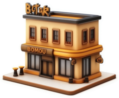 Charming storefront building, perfect for a cafe or bistro. png