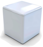 Glossy, pristine white cube, ideal for use in design. png