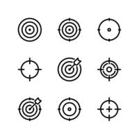 Target icon set. Dartboard icon set. Goal icon. vector