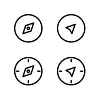 Compass icon set. Gps icon. Navigation compass icon. vector