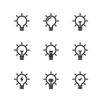 Light bulb icon set. Bulb icons. Light icon. vector