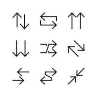 Arrow icon set. Double arrow icon set. Arrow icons. vector