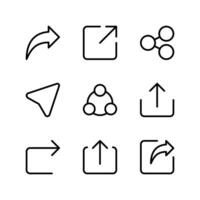 Share icon set. Arrow icons. Send icon set. vector