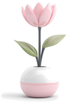 Pink tulip in a modern, minimalist vase. png