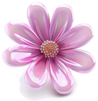 Vibrant, three-dimensional, pink flower design. png