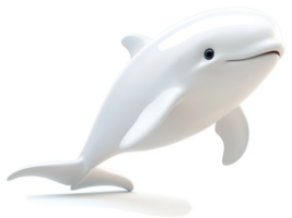 Joyful white dolphin leaping in a playful pose. png
