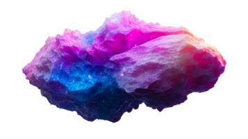 Fantasy asteroid with nebula and cosmic dust, cut out transparent png
