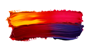 Colorful acrylic paint strokes with dynamic texture and vibrant blend, cut out transparent png