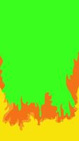 Fire flame seamless loop animation on green screen background. Vertical animated transition. video