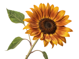 vibrant sunflower stands tall with its golden petals and dark center, radiating warmth and joy in any setting png