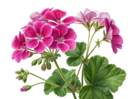Beautiful geranium flowers bloom vibrantly showcasing their delicate petals and lush green leaves creating stunning natural display png