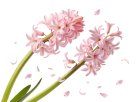Beautiful hyacinth flowers bloom gracefully, showcasing delicate petals that dance in gentle breeze, creating serene atmosphere png
