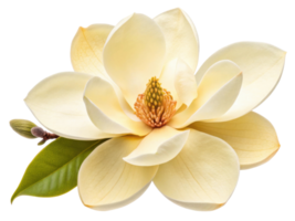 beautiful magnolia flower blooms gracefully showcasing its creamy petals and vibrant center, symbolizing elegance and tranquility png