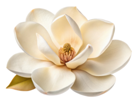 beautiful magnolia flower showcases its delicate petals and soft colors, evoking sense of tranquility and elegance png