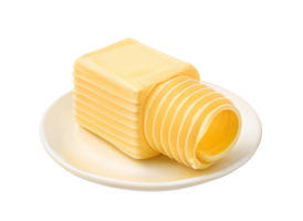 Neatly Rolled Butter Like Stack on Simple Off White Plate png