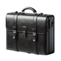 A black briefcase with a handle and two compartments png