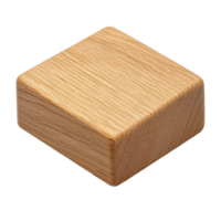 Isolated wooden block casting natural light emphasizing grain and geometric form Perfect for showcasing texture or minimalist design concepts png