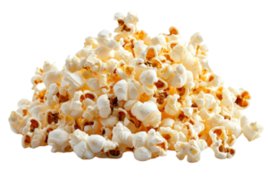 An isolated appetizing and fluffy pile of popped kernels tempting with its airy and crunchy texture png