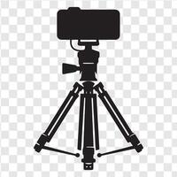 Tripod for smartphone silhouette for photo and videography work vector
